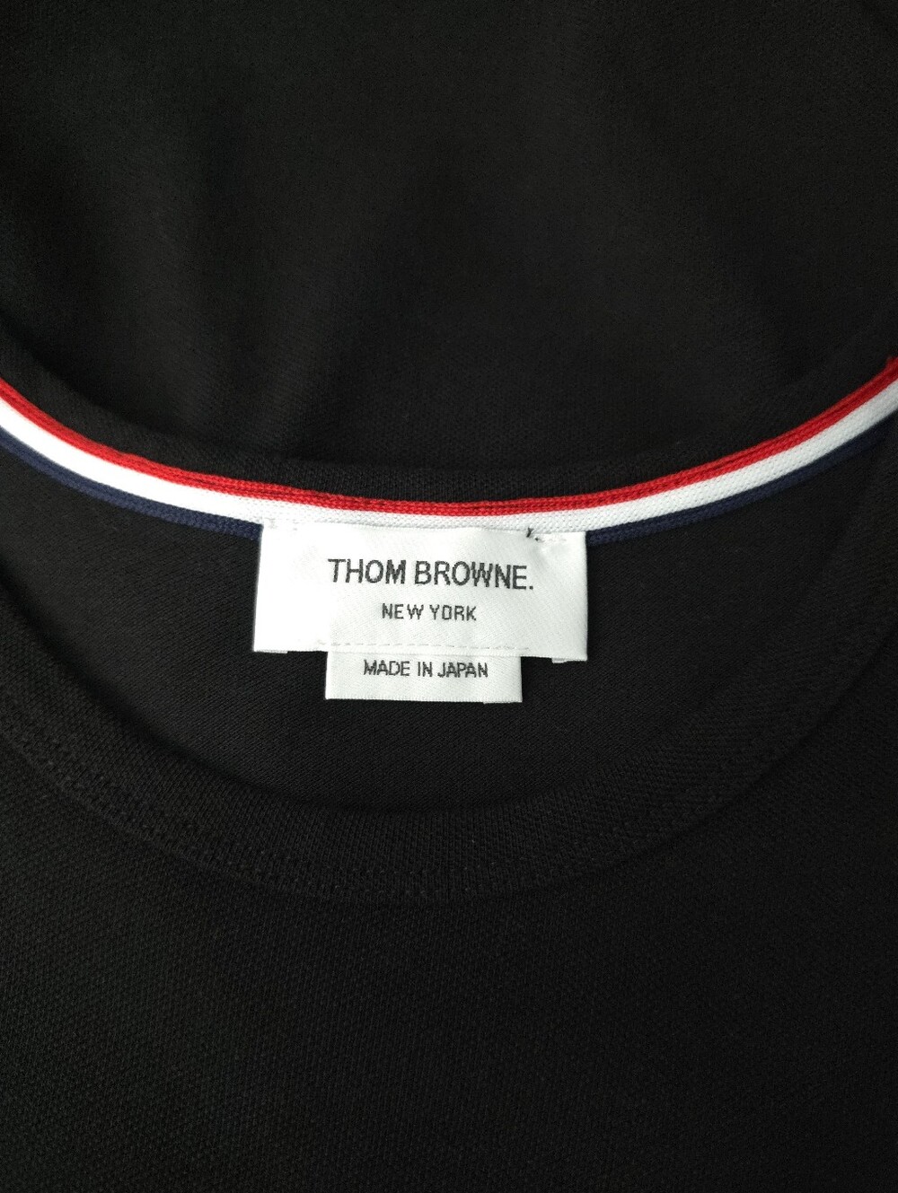 Thom Browne Black 4-Bar Knit Crew T-Shirt - Picture 4 of 7